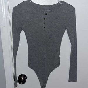 Grey American Eagle Button Up Bodysuit